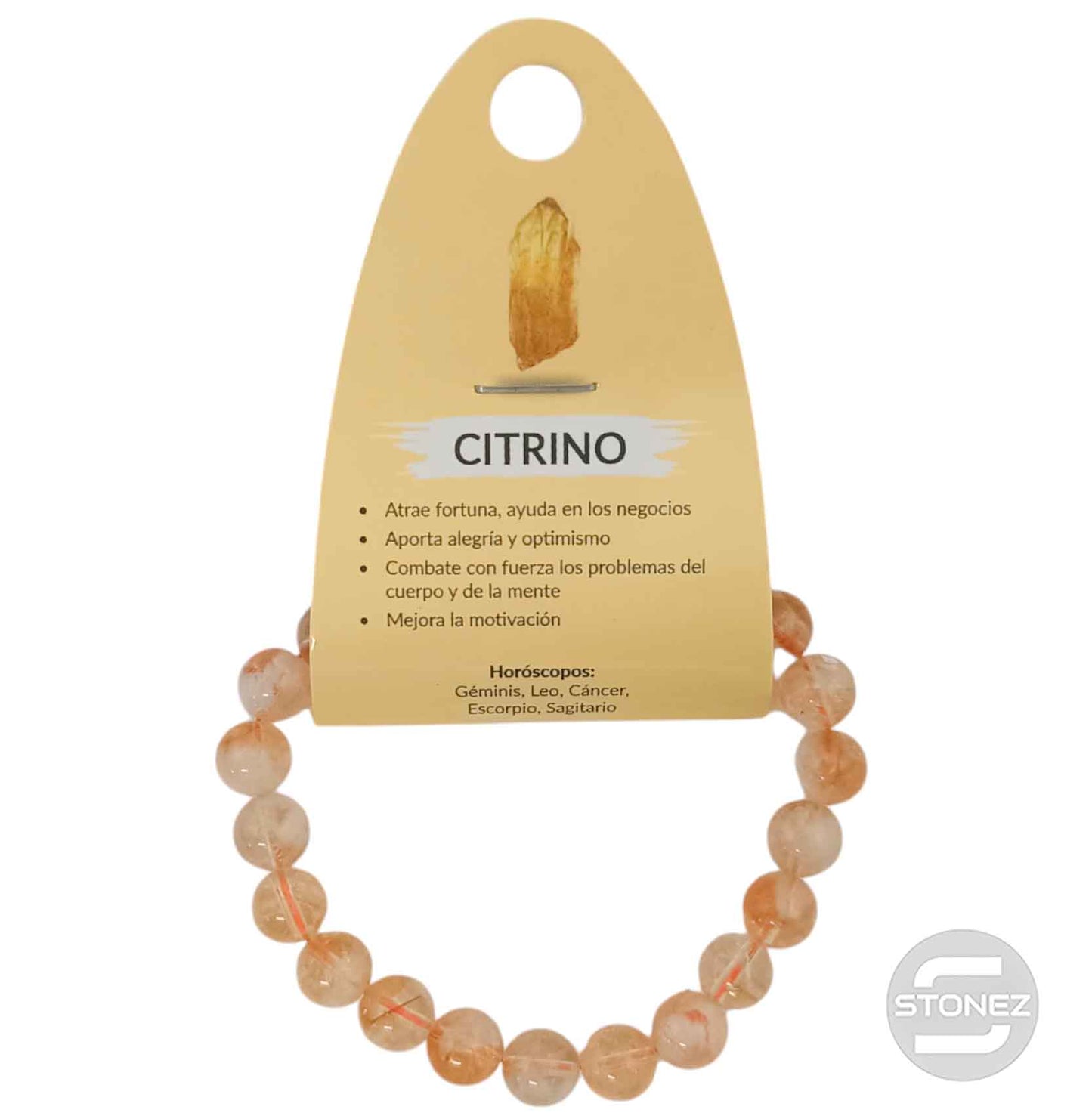 37635-53 Pulsera Piedra Natural Citrino 8 mm