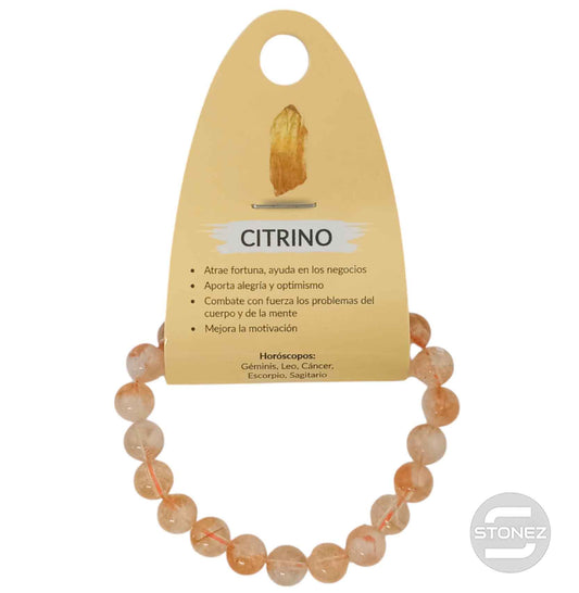 37635-53 Pulsera Piedra Natural Citrino 8 mm