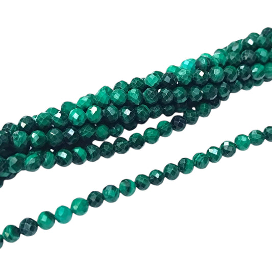 Tira Facetada 4 mm Piedra Malaquita Ref 41886