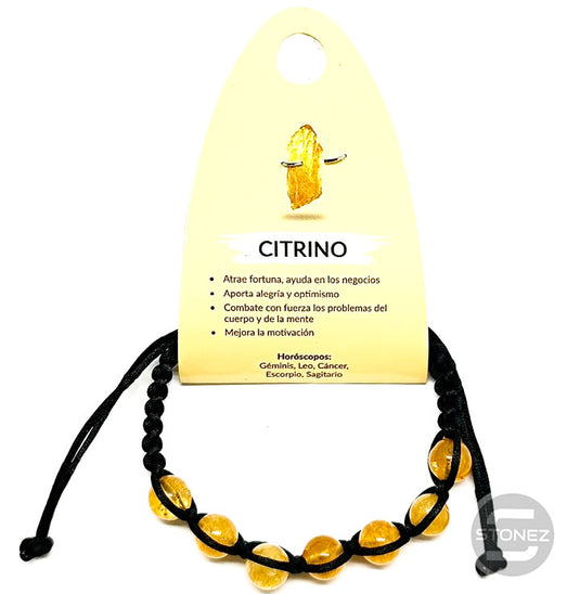 38098-53 Pulsera Citrino Hilo Macramé 8 mm