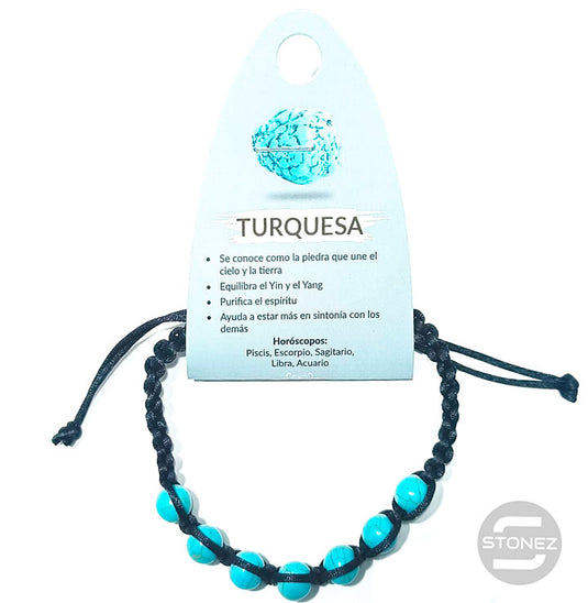 38099-03 Pulsera Turquesina Hilo Macramé 8 mm