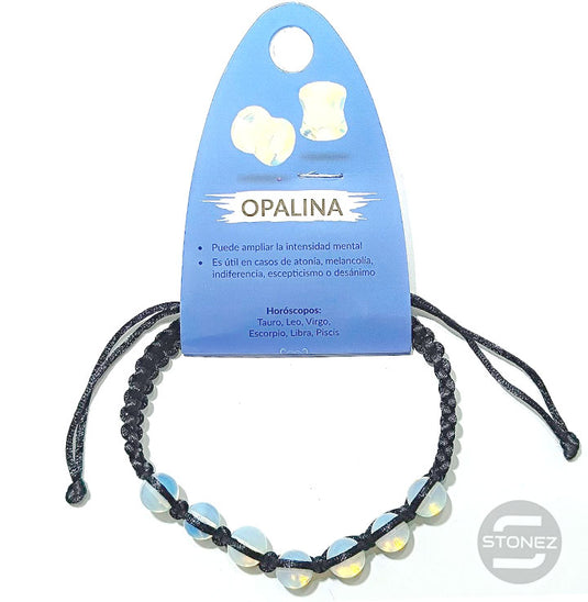 38099-08 Pulsera Opalina Hilo Macramé 8 mm