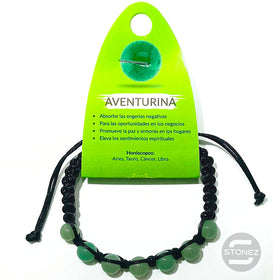 38099-12 Pulsera Aventurina Hilo Macramé 8 mm