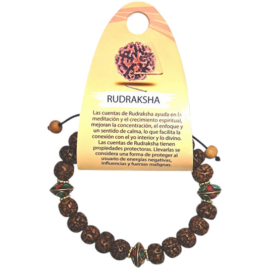 Pulsera Ajustable Macrame Rudraksha 10 mm Y Entrepieza Tibetana Ref: 600404328