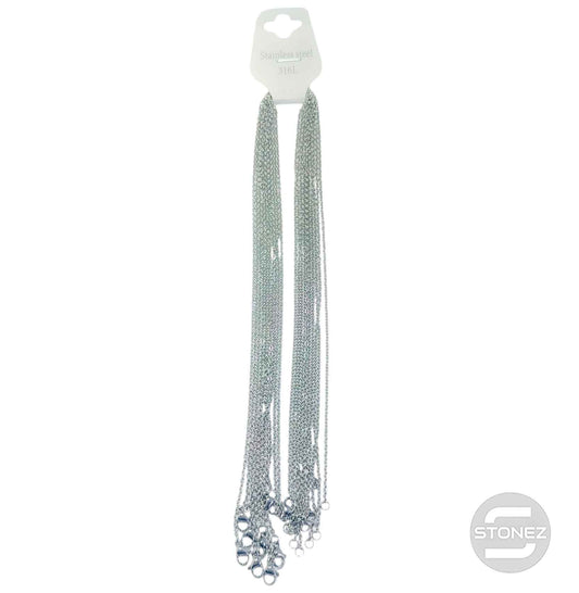 38852 Paquete 10 Cadenas Acero 45 CMS 1mm Aprox De Grosor A5