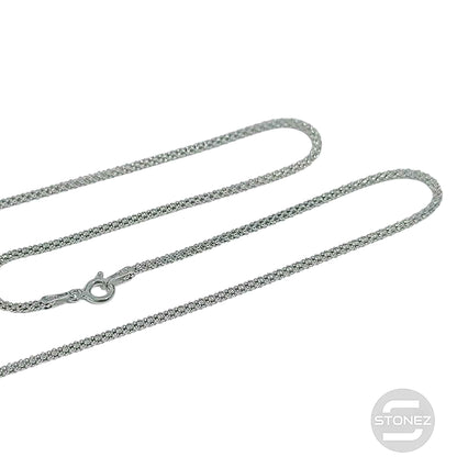 39177-45 CORB 18 Cadena Plata 925 Con Baño Rodio 45 Cms Grosor 2 mm aprox