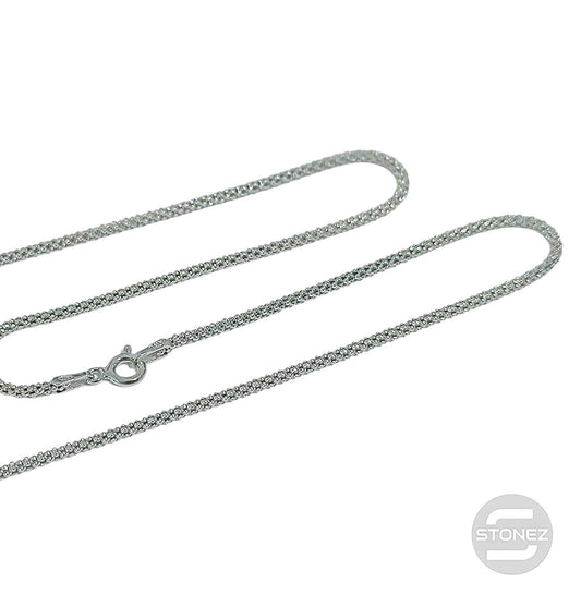 39177-60 CORB 18 Cadena Plata 925 Con Baño Rodio 60 Cms Grosor 2 mm aprox