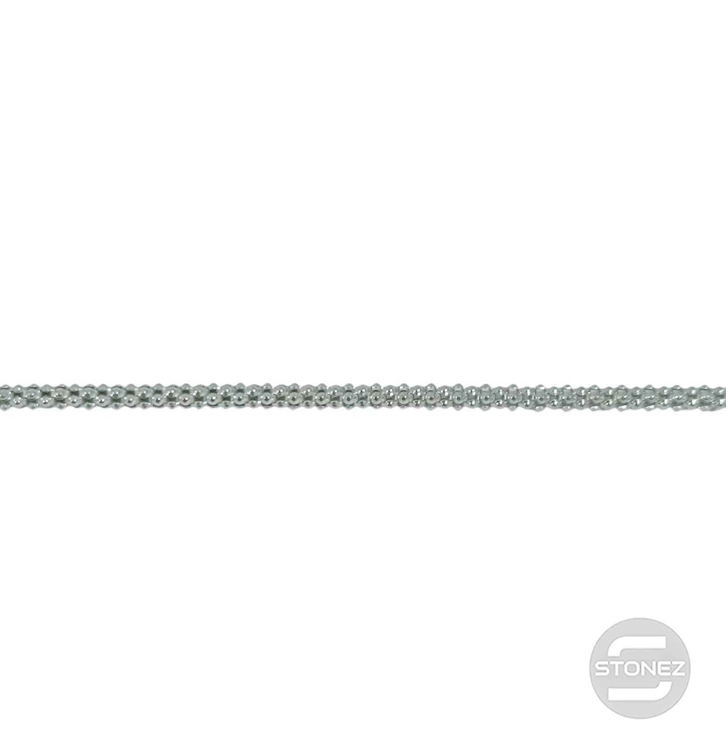 39177-40 CORB 18 Cadena Plata 925 Con Baño Rodio 40 Cms Grosor 2 mm aprox