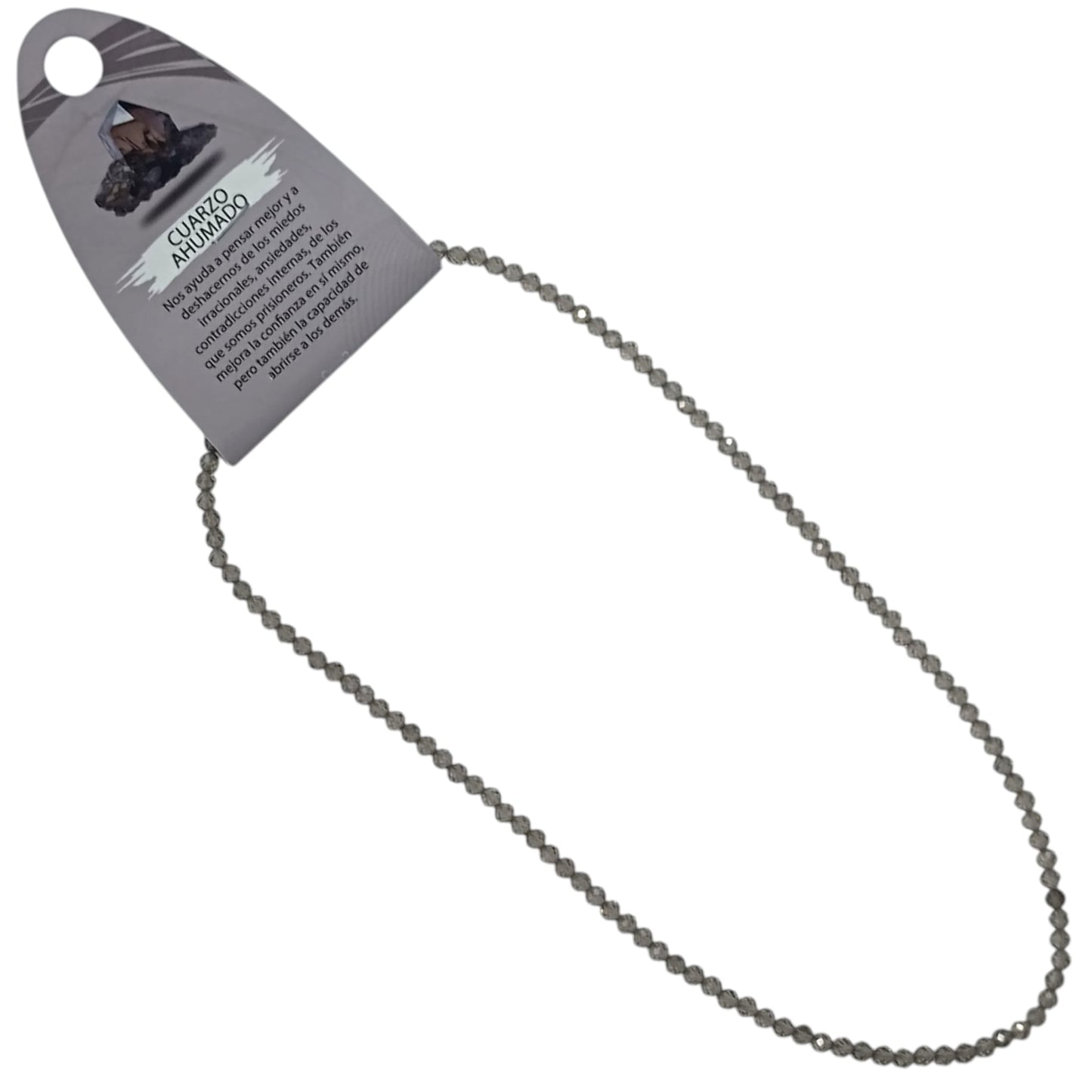 600603710 Collar Cuarzo Ahumado 3 mm Facetada 40+5 Cms Cierre Acero