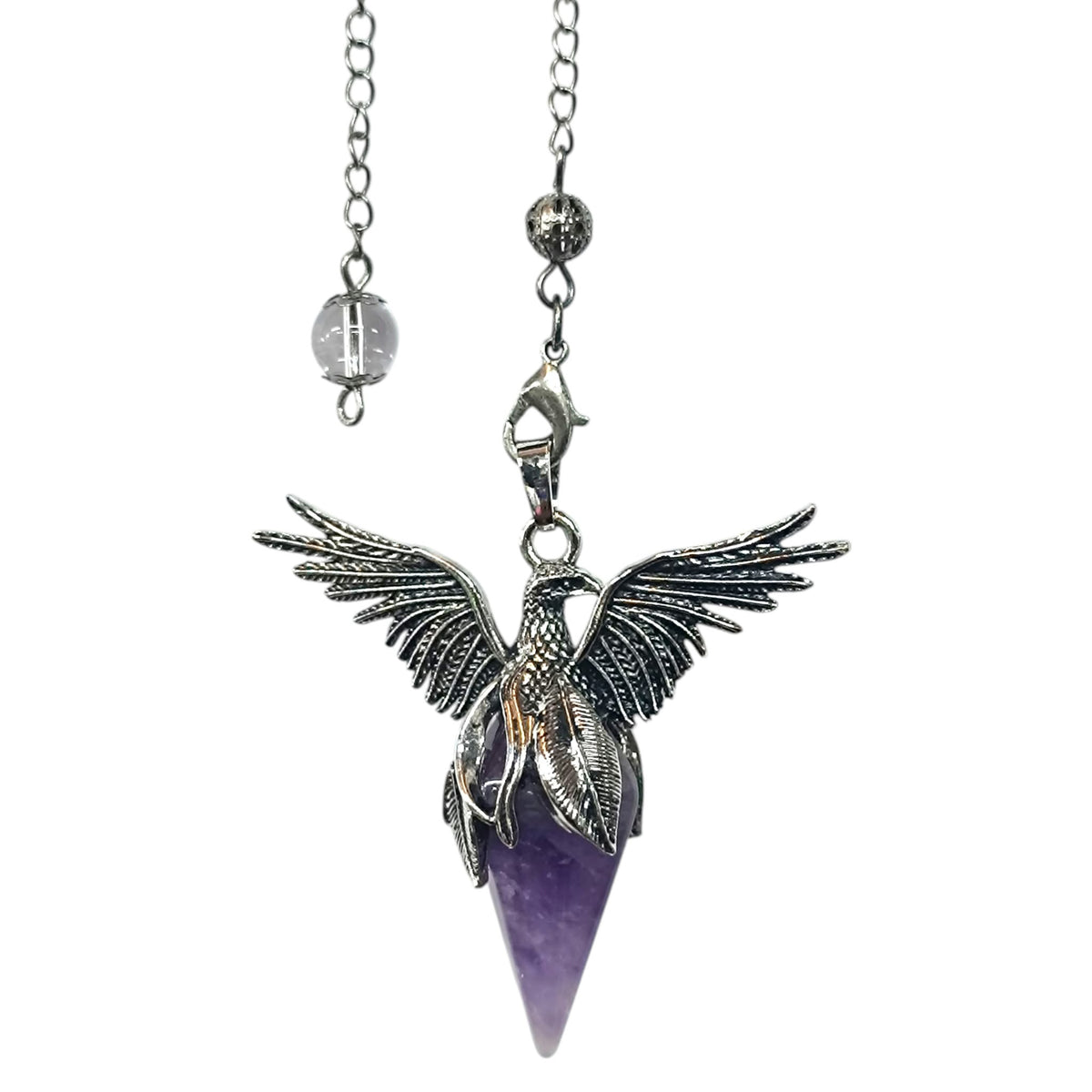 Pendulo Ave Fenix Con Piedra Natural Amatista  5 Cms Aprox REF: 600104527