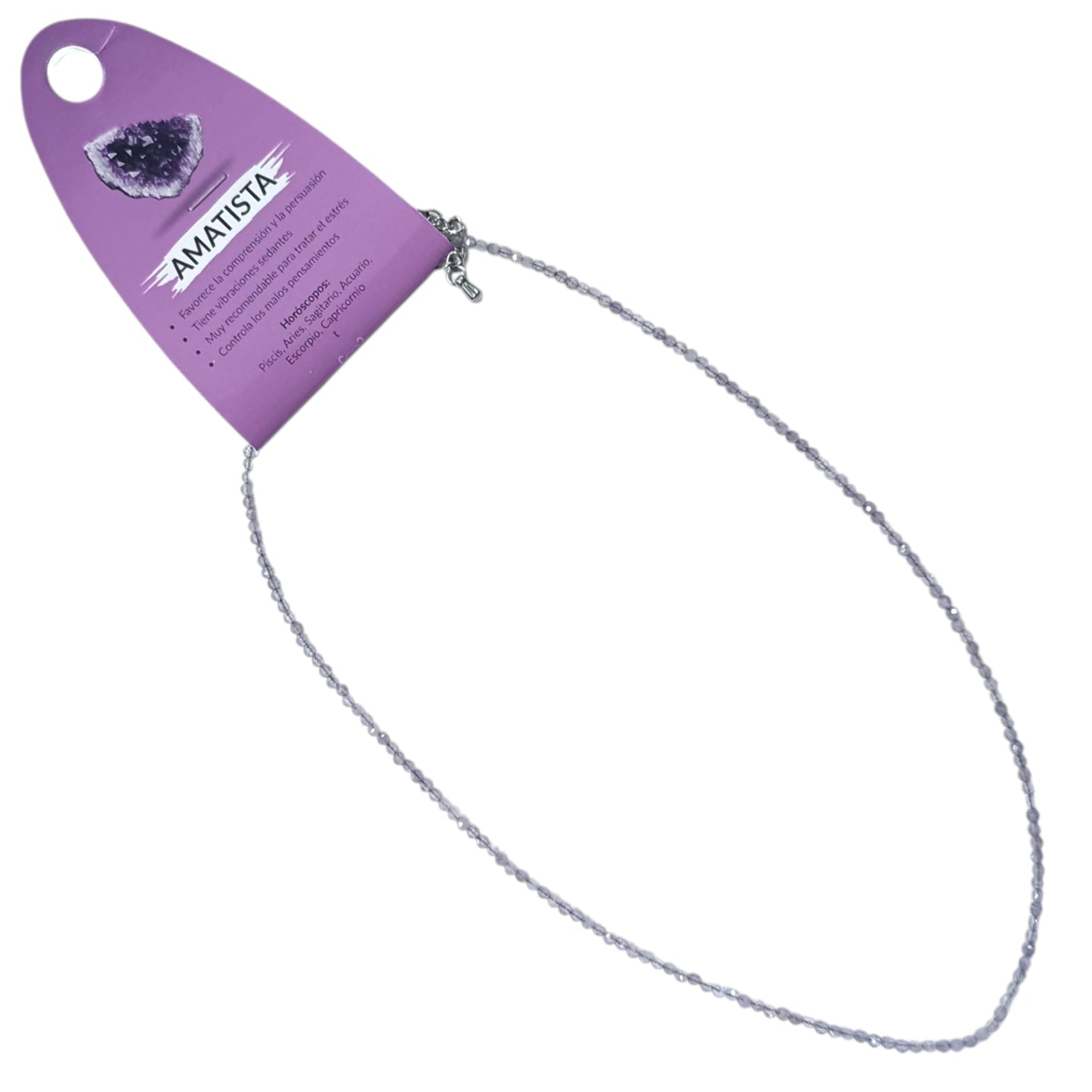 600603667 Collar Amatista 2 mm Facetada 40+5 Cms Cierre Acero