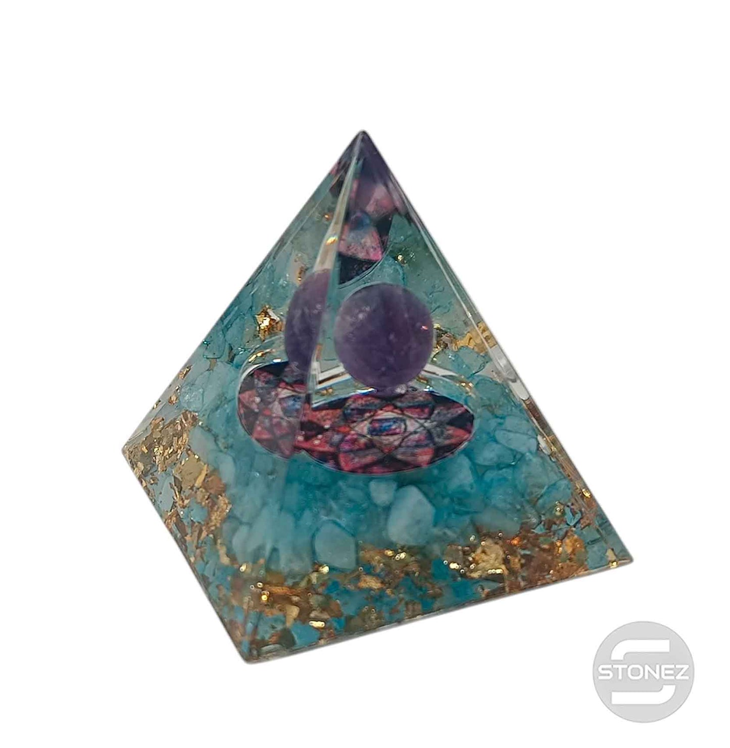 400202371-005 Pirámide Orgonita Con Mineráles 5 Cms Aprox