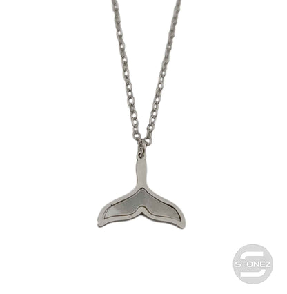 400503247-07 Collar Acero Cola De Ballena Y Nacar Cadena 40+5 Cms
