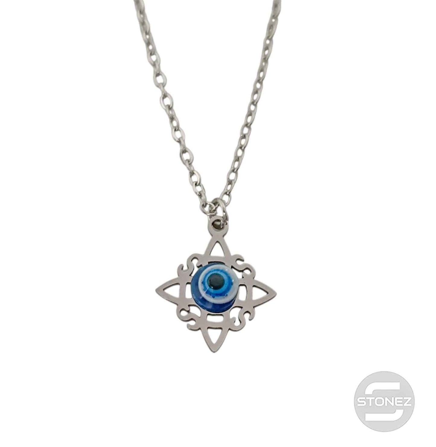 Collar Nudo De Bruja Ojo Turco Cadena 40+5 Cms