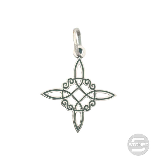 400701535 Colgante De Plata 925 Nudo De Bruja 27 mm