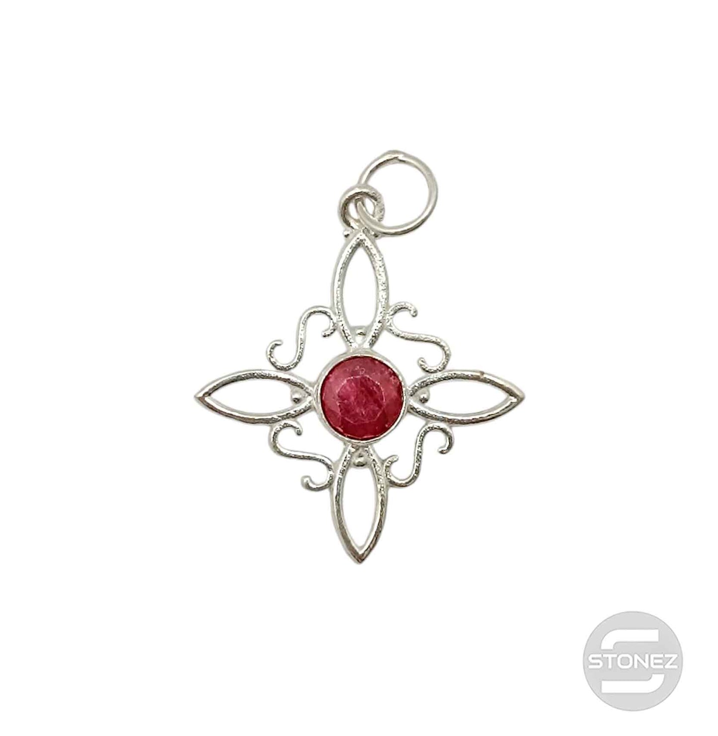 400801764 Colgante Plata 925 Nudo De Brujas Y Rubí 30 mm Aprox