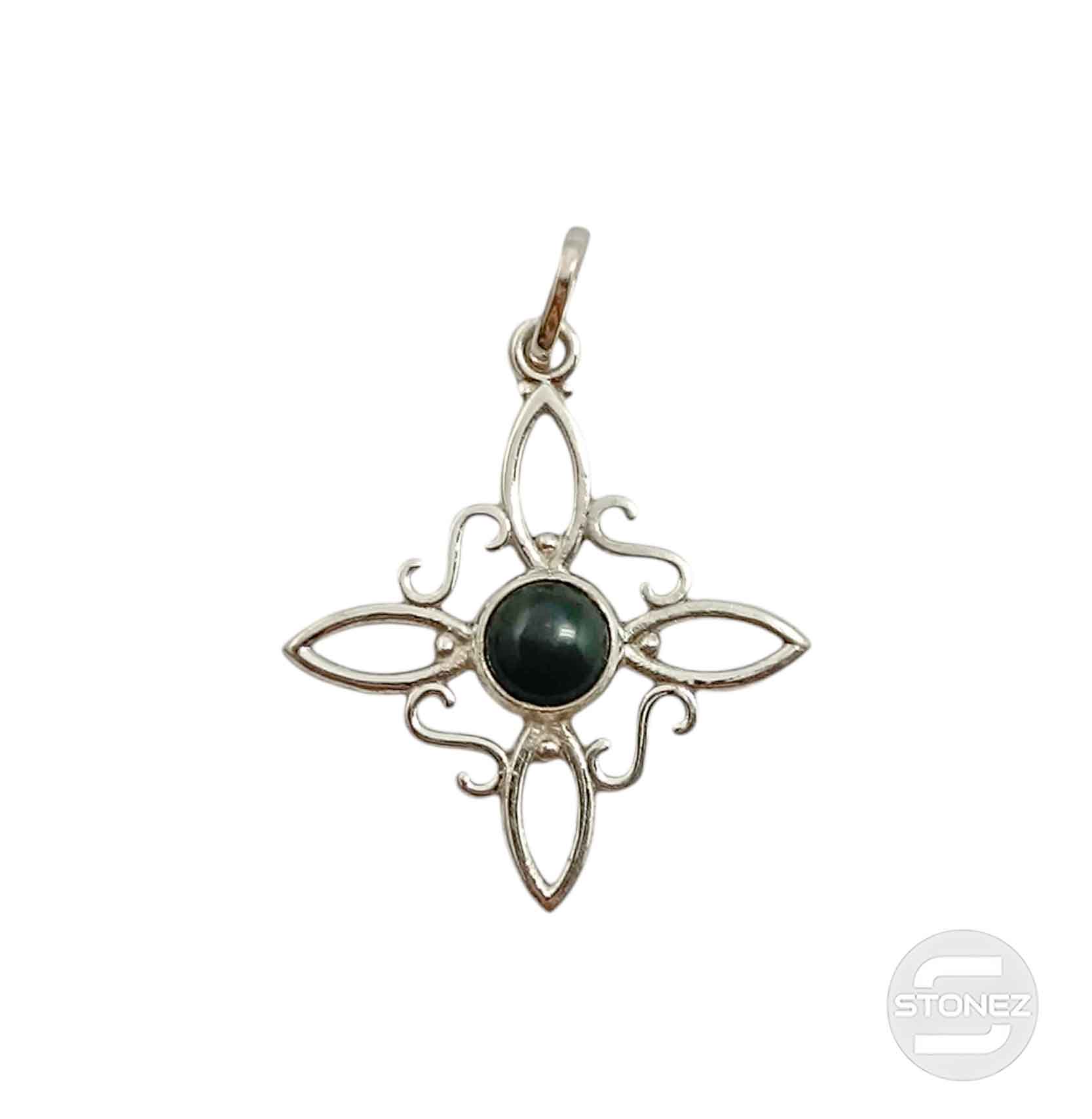 400801764 Colgante Plata 925 Nudo De Brujas Y Onix 30 mm Aprox