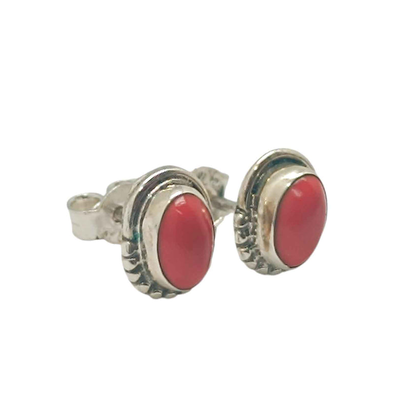 Carregue a imagem no visualizador da galeria, 400802360 Pendiente Plata 925 con Piedra Coral Oval 6x8 mm
