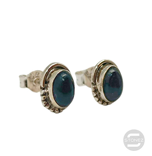 400802360 Pendiente Plata 925 con Piedra Onix Oval 6x8 mm