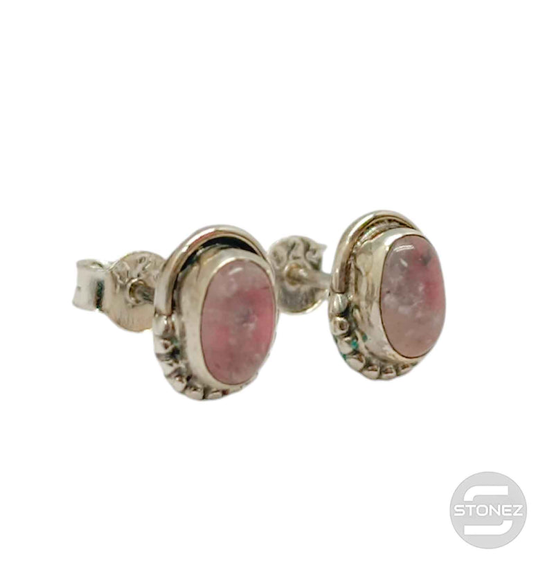 Carregue a imagem no visualizador da galeria, 400802360 Pendiente Plata 925 con Piedra Cuarzo Rosa Oval 6x8 mm
