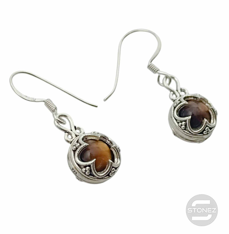 Carregue a imagem no visualizador da galeria, 400802747 Pendientes Plata 925 Gancho Hippie Gotlant Ojo De Tigre 11 mm Aprox
