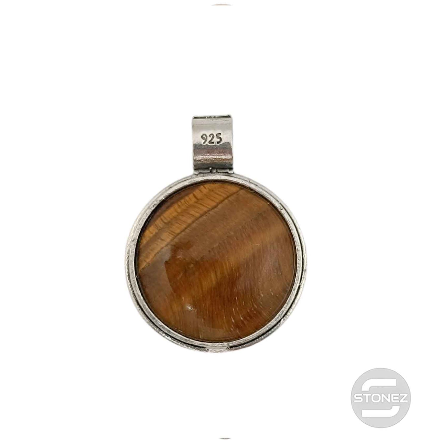 400802940 Colgante Doble Cara Plata 925 Gotlant Ojo De Tigre 13 mm Aprox (UNIDADES LIMITADAS)