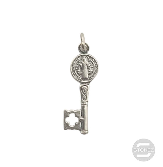 400803184 Colgante De Plata 925 Llave San Benito 24 mm