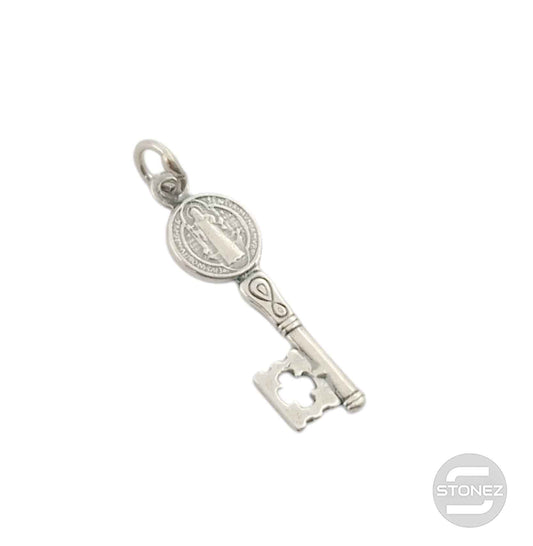 400803184 Colgante De Plata 925 Llave San Benito 24 mm