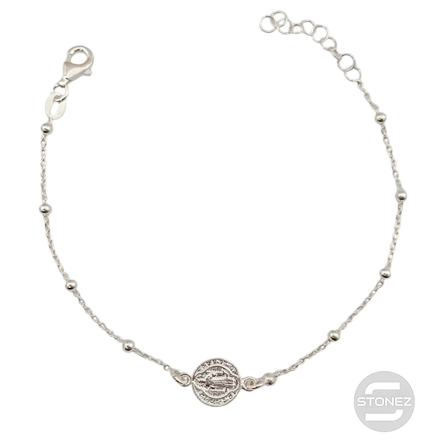 400803298 Pulsera San Benito Plata 925 18 Cms Aprox