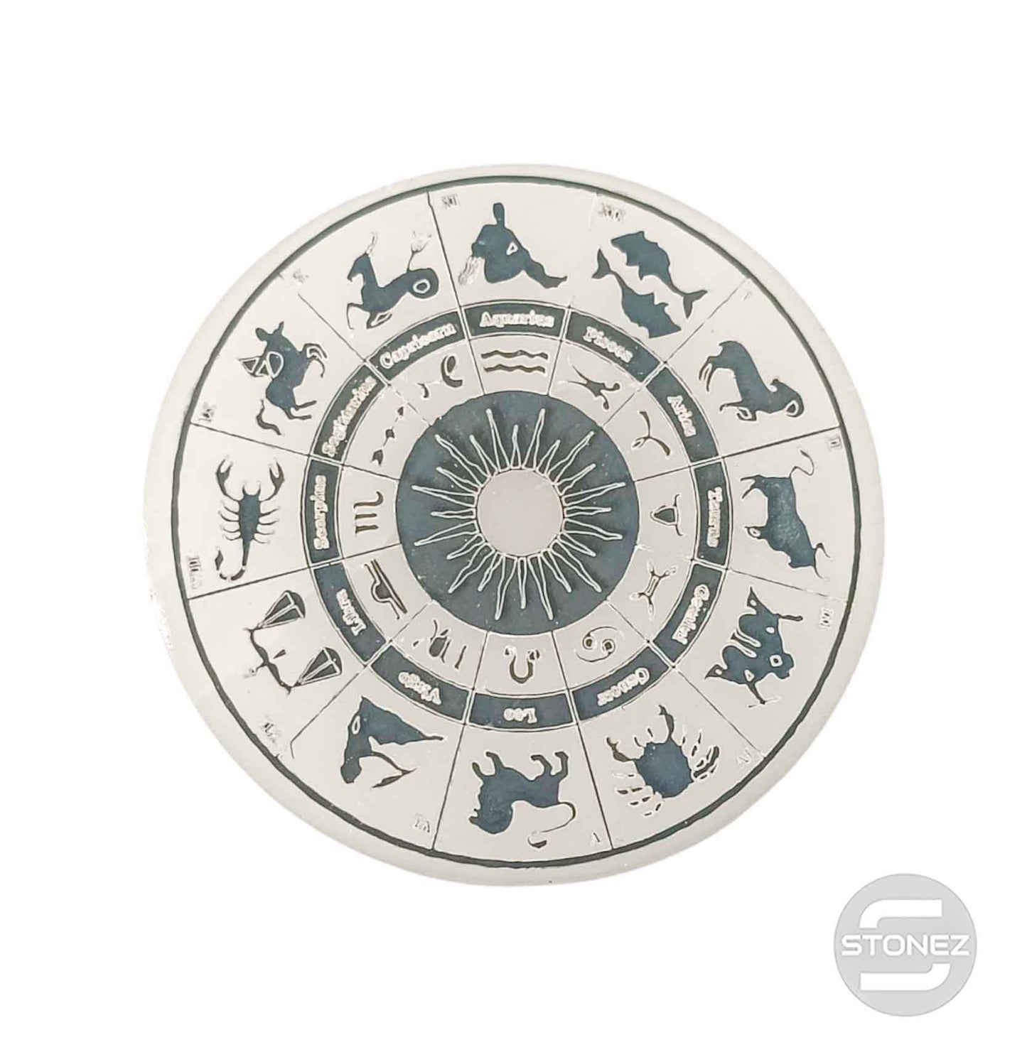 400901653-02 Plato Selenita Grabado Signo Zodiacos 10 Cms Aprox
