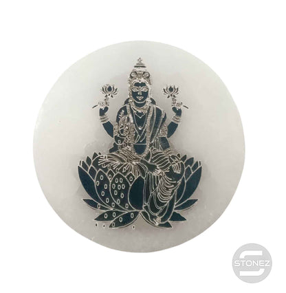 400901653-03 Plato Selenita Grabado Laxmi 10 Cms Aprox - stonez