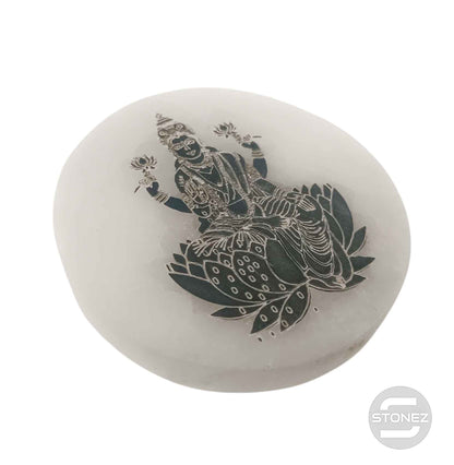 400901653-03 Plato Selenita Grabado Laxmi 10 Cms Aprox - stonez