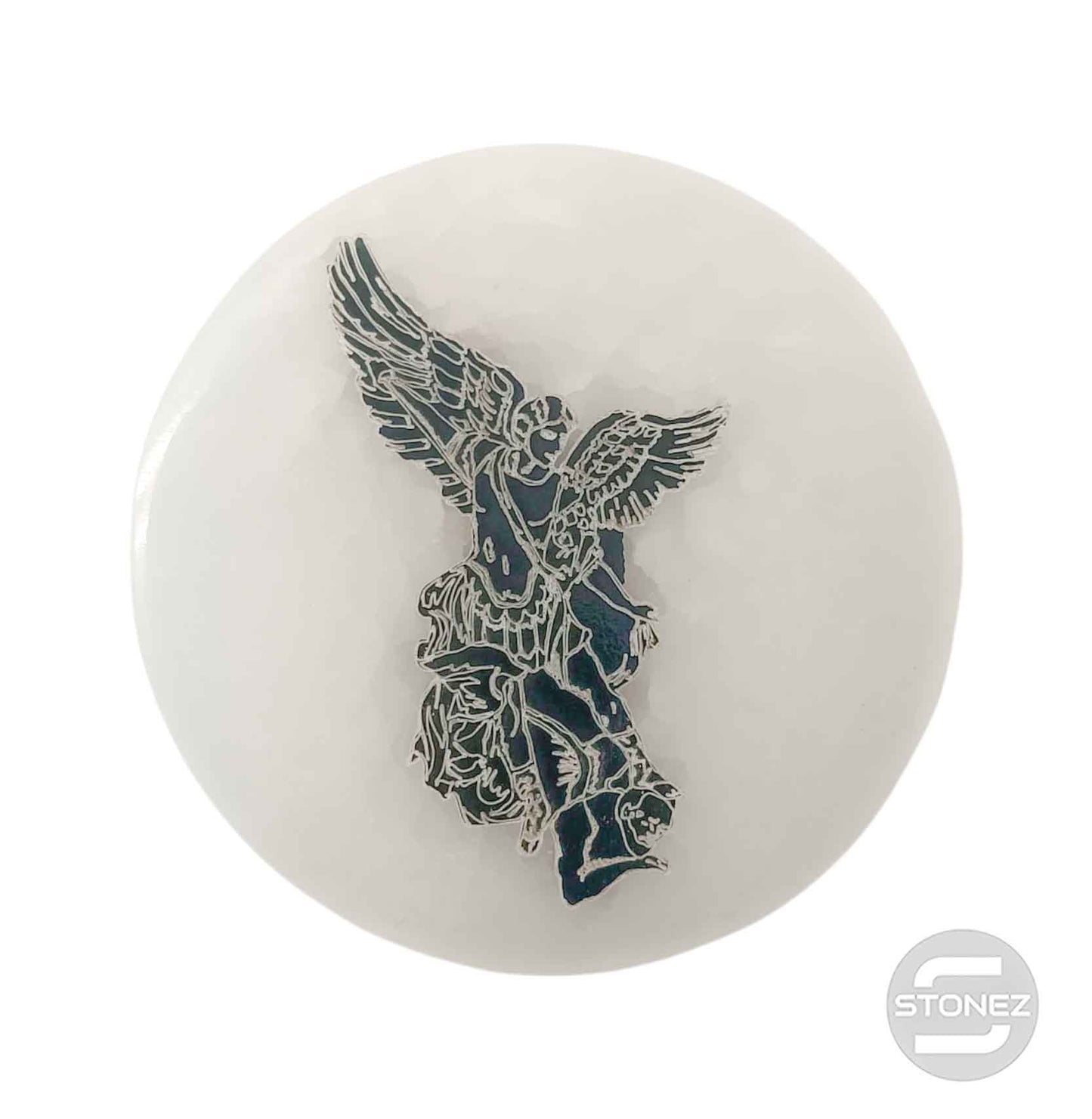 400901653-08 Plato Selenita Grabado San Miguel 10 Cms Aprox