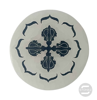 400901653-15 Plato Selenita Grabado Dorge 10 Cms Aprox
