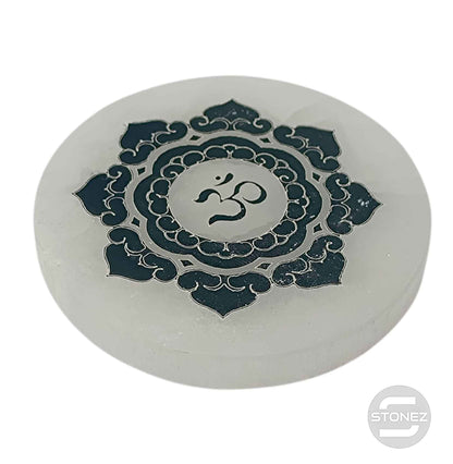 400901653-23 Plato Selenita Grabado Om 10 Cms Aprox