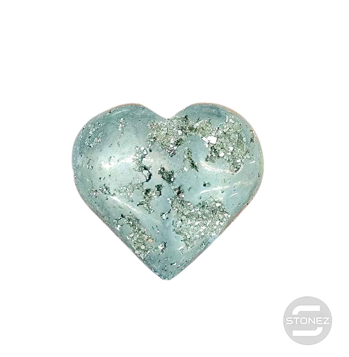 401002972-6 Corazón Mineral Pirita 7 Cms Aprox (220 gramos) pieza unica N6