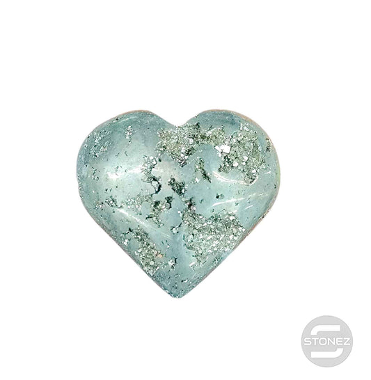 401002972-6 Corazón Mineral Pirita 7 Cms Aprox (220 gramos) pieza unica N6