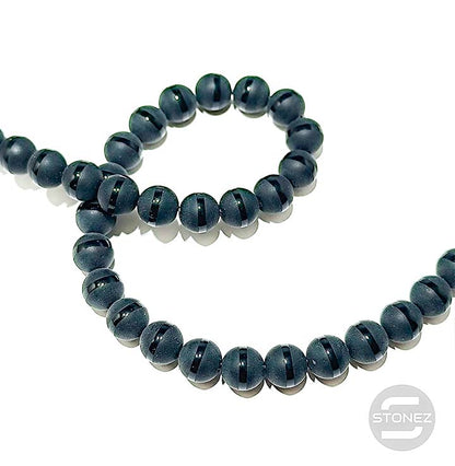 40518 Tira Cuentas Piedra Natural Onix Saturno En 8 mm