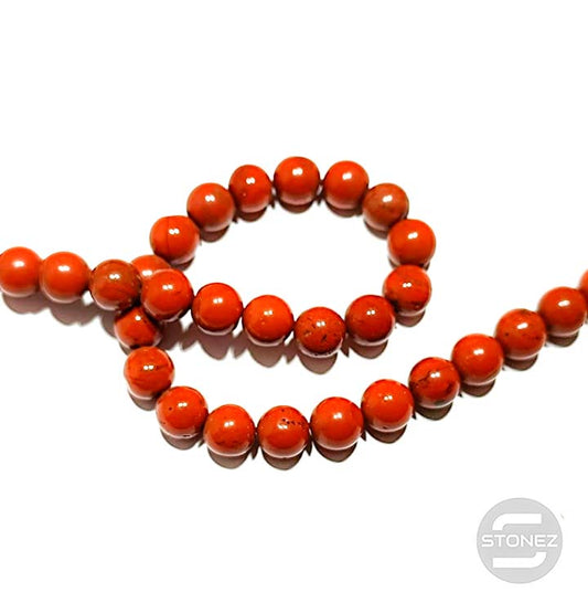 41006 Tira Cuentas Piedra Natural Jaspe Rojo En 10 mm