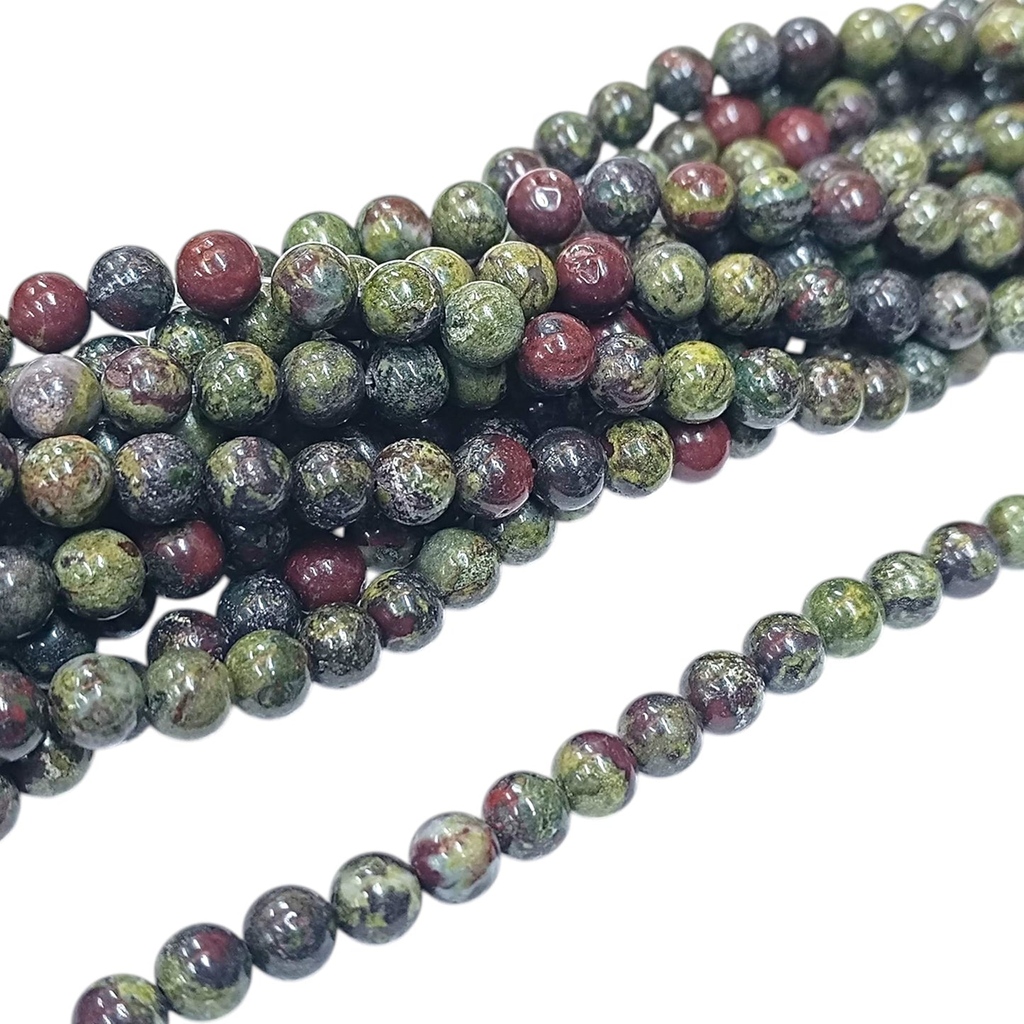 Tira Cuentas Piedra Sangre de Dragon 8 mm REF: 43556