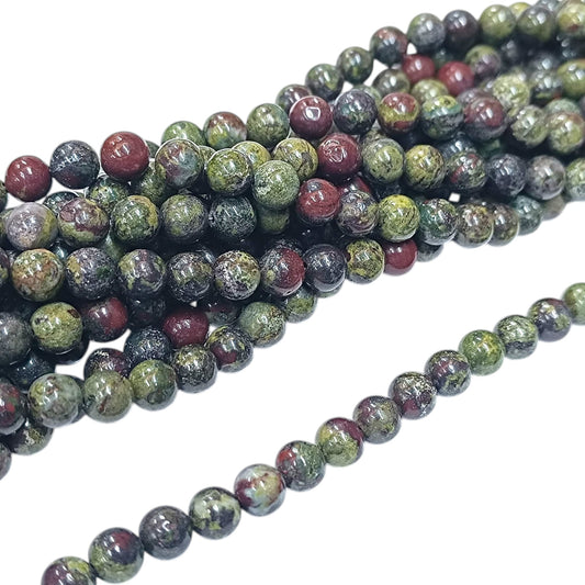 Tira Cuentas Piedra Sangre de Dragon 8 mm REF: 43556