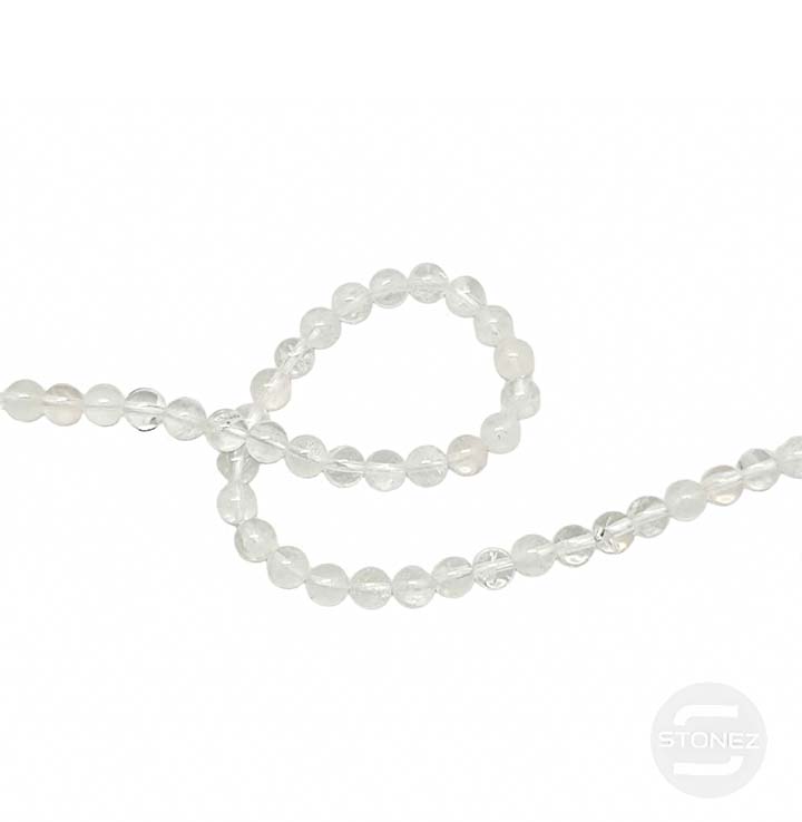 42904 Tira Cuentas Piedra Natural Cuarzo Blanco En 6 mm.