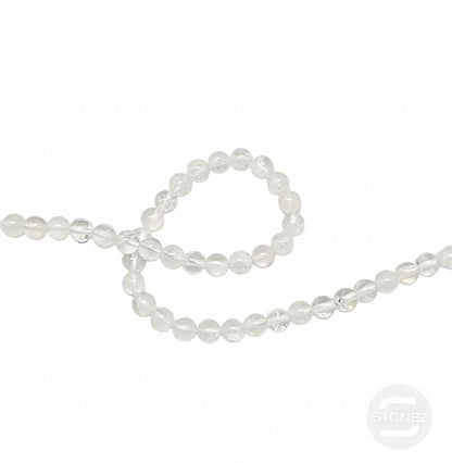 42904 Tira Cuentas Piedra Natural Cuarzo Blanco En 6 mm.