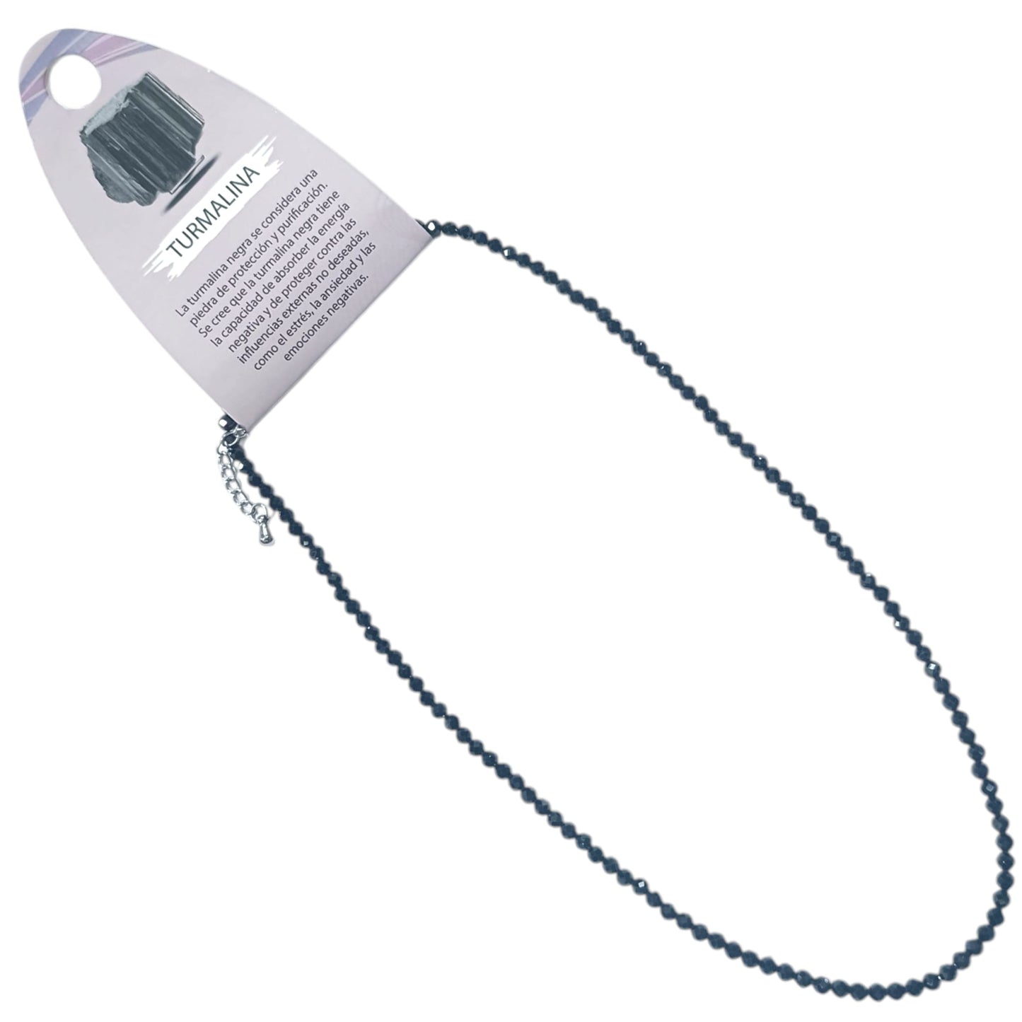 600603725 Collar Turmalina 3 mm Facetada 40+5 Cms Cierre Acero