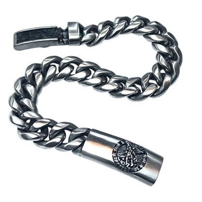 Pulsera Acero 21 Cms Cierre Grabrado San Miguel 600103479-04