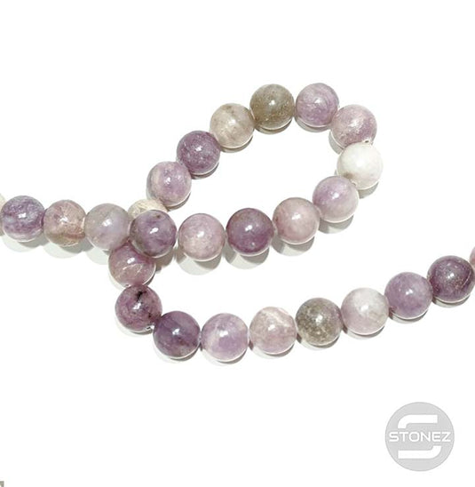 44506 Tira Cuentas Piedra Natural Jade Morado En 10 mm