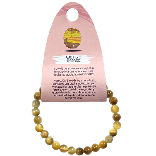 Pulsera De Ojo De Tigre Dorado 6 mm 61734