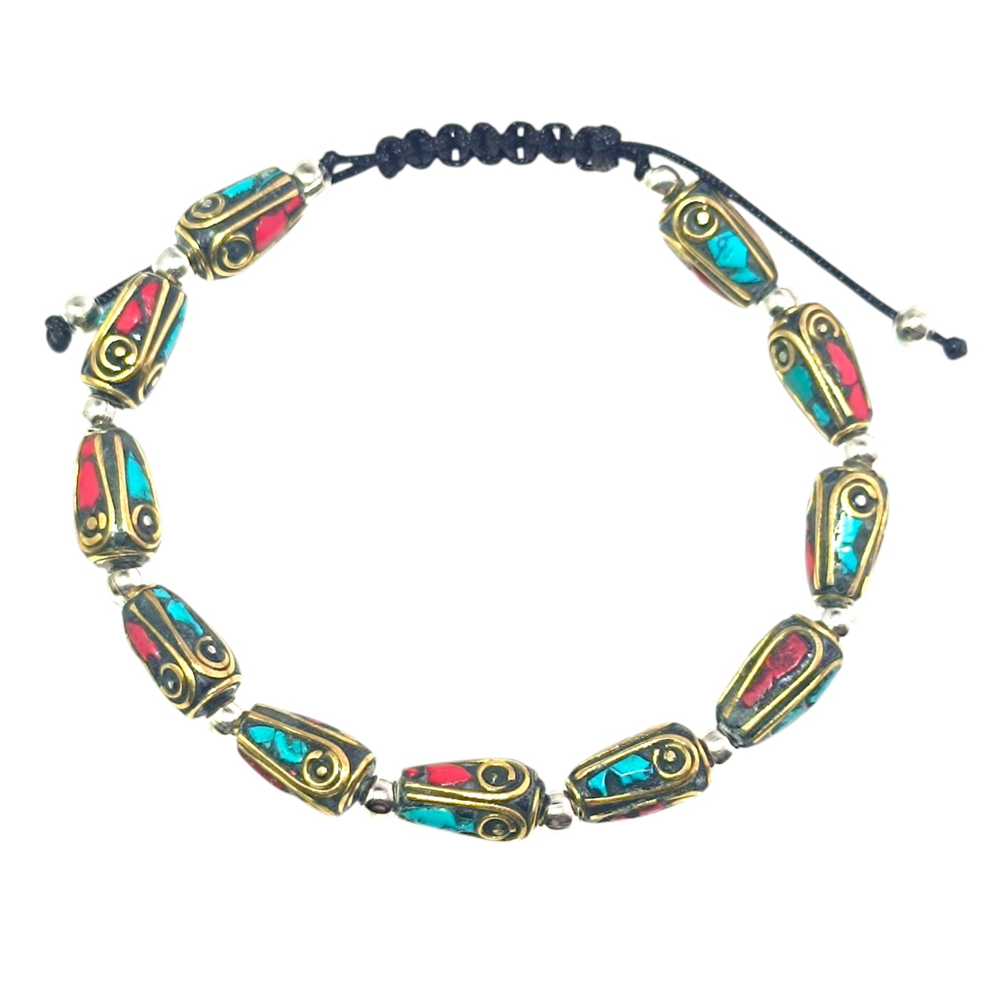 Pulsera Tibetana entrepieza 7x11 mm Aprox (EL DIJE PUEDE LIGERAMENTE SER DIFERENTE) Ref:600404345-08