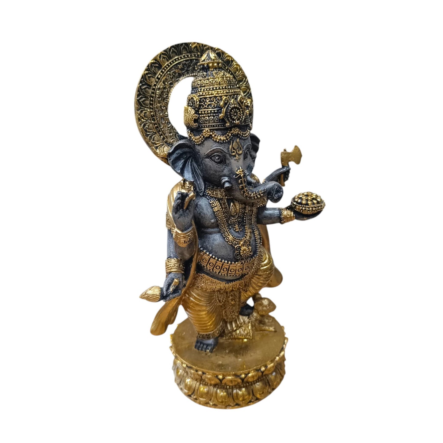 Figura Ganesha En Resina 26 Cms Aprox Color Negro/Oro Ref: 600104477