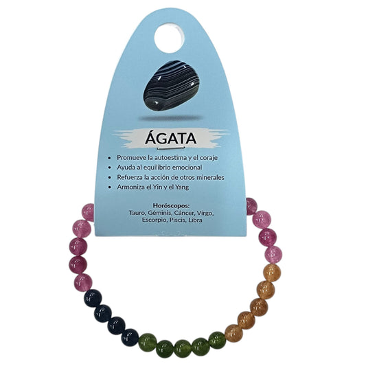 Pulsera Piedra Natural Ágata Multi 6 mm 37617-84NEW